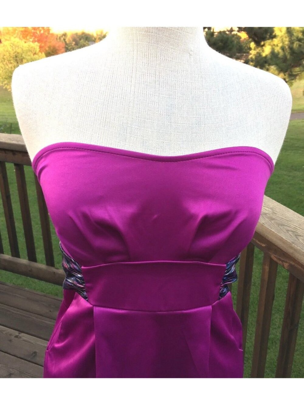 Akira Chicago Strapless Mini Dress Size M Fuchsia Purple Prom Sexy Club Stretchy - Picture 6 of 11